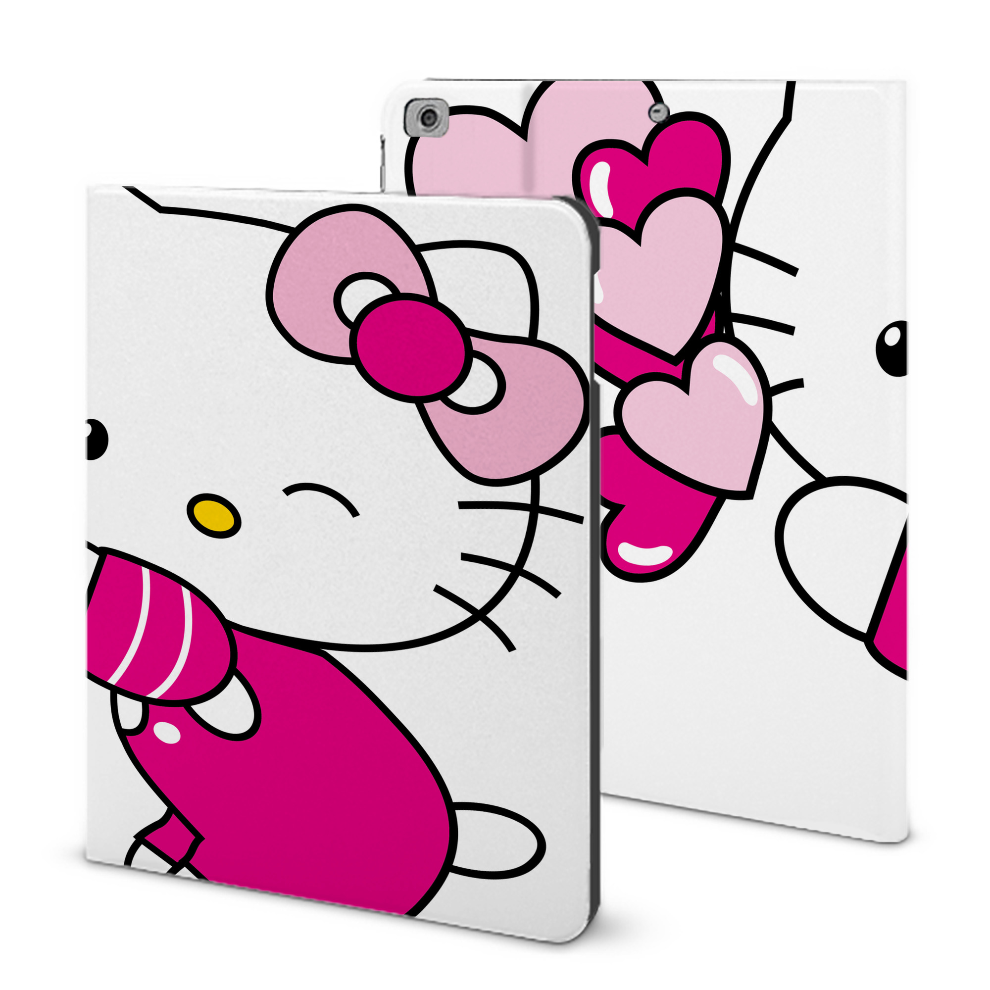 （画像用） Hello Kitty ハローキティ IPad ケース ブック型 PUレザー TPU 耐衝撃 軽量 薄型 ペン収納なし 全面保護 IPad 各モデル対応